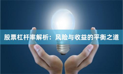 股票杠杆率解析：风险与收益的平衡之道